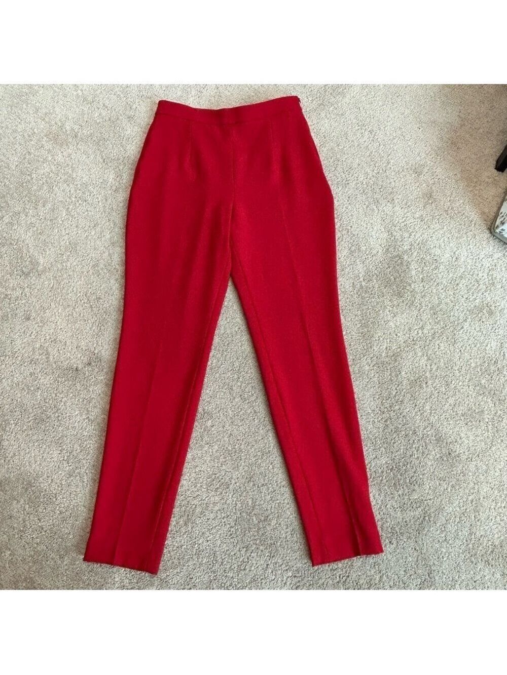 Zara Women's Red high waist high rise tapered slim fit ankle Pants Sz M